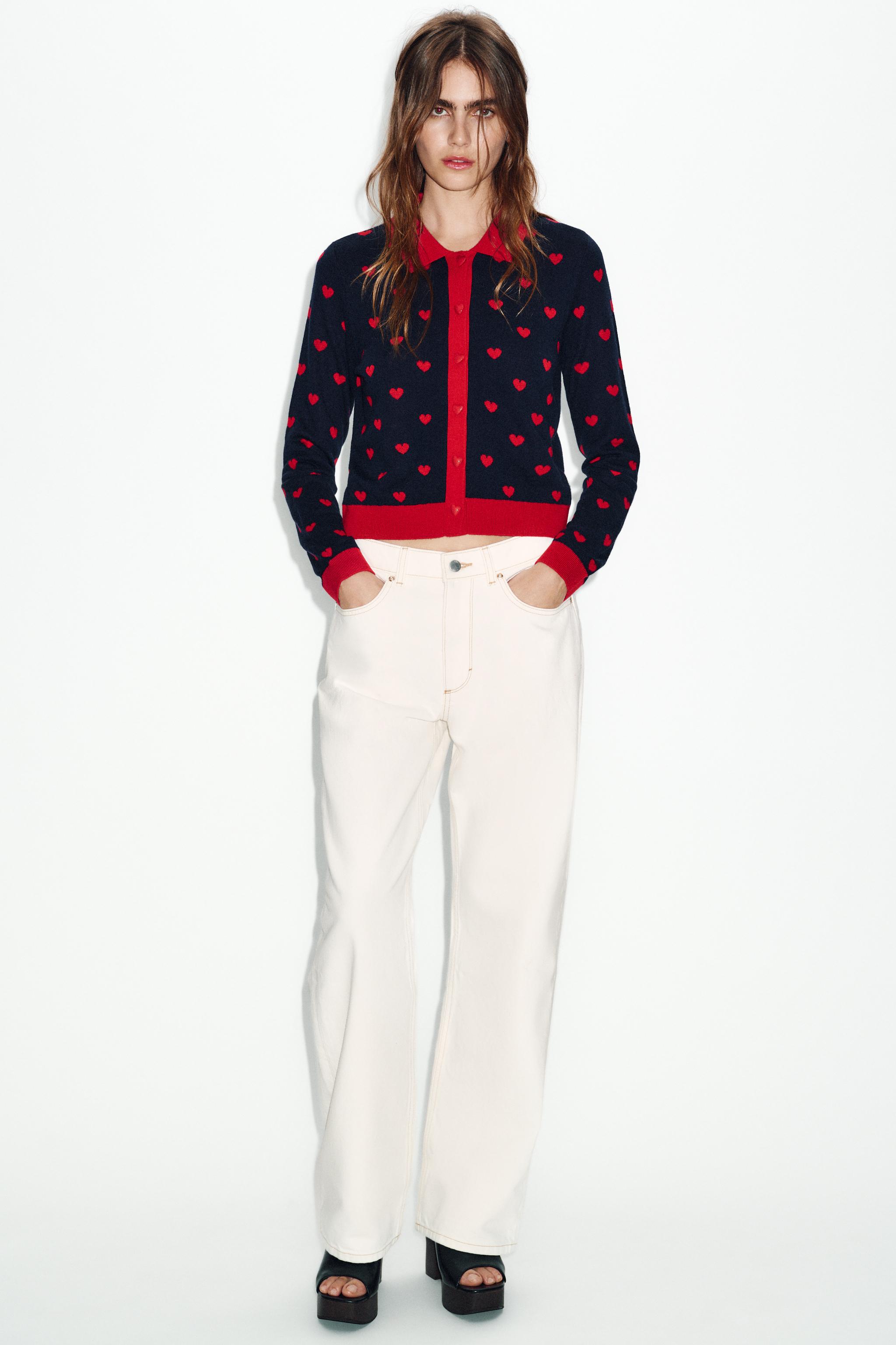 GILET EN MAILLE JACQUARD CŒURS